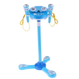 Max Kids Karaoke Machine with 2 Microphones & Adjustable Stand Music Sing  Blue