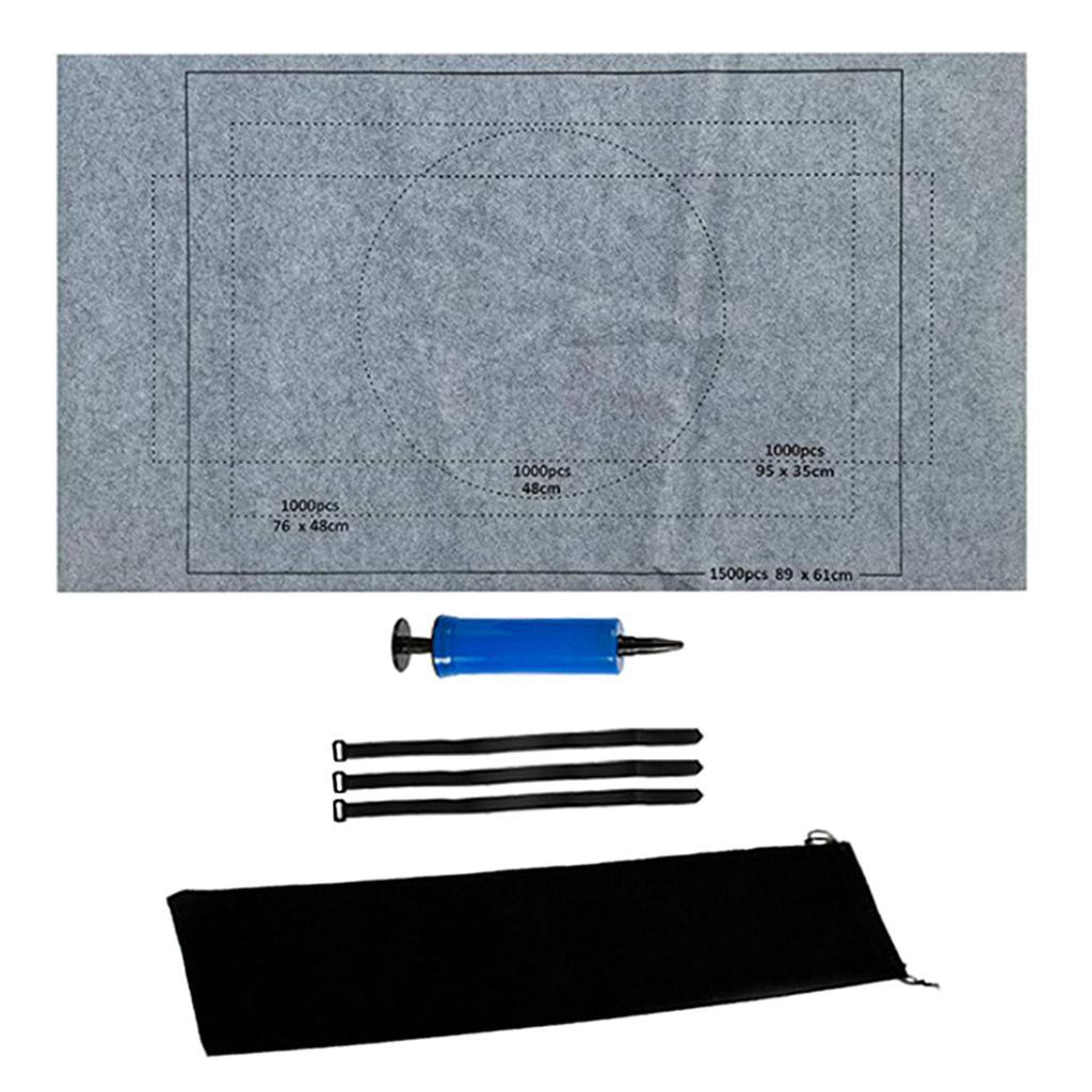 Maxbell Puzzle Roll Up Mat Felt Jigsaw Puzzle Storage Pad Blanket Gray 1500Pieces
