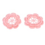 Max 2Pcs Large Crochet Flowers Appliques for Sewing Clothes Bag Decor Light Pink