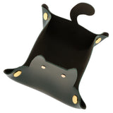Max Cartoon Cat Key Storage Tray Change Organizer PU Leather Catchall Atrovirens