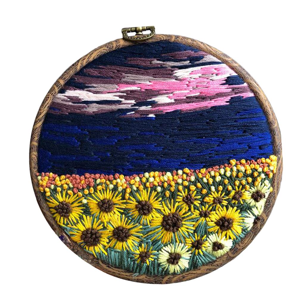Max Maxb Stamped Embroidery Kit with Flower Pattern DIY Cross Stitch Crafts Style 1