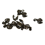 Max 10 Sets 24mm Bronze Filigree Pendant Pinch Clip Jewelry Bails Connectors