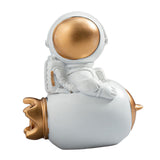 Maxbell Spaceman Figurine Educational Themed Art for Themed Party Decor Housewarming Sitting Rocket