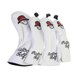 Maxbell 4x Golf Wood Headcovers Men Women Portable Thick Lining Golf Shaft Protector White