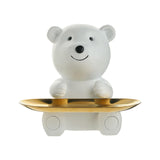 Maxbell Nordic Style Resin Jewelry Dish Trinket Dish Display Tray for Candy Bracelet Bear