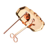 Maxbell 3Pcs Candle Accessory Set Candle Snuffer Candle Wick Trimmer Tray Rose Gold