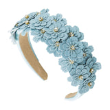 Maxbell Women headband Hairbands Flower Headpiece for Leisure women Girls Blue