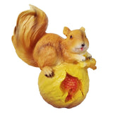 Max Realistic Squirrel Figurine Garden Sculpture Decor Brown Pomegranate