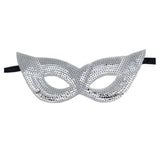 Maxbell Mardi Gras Masquerade Eye Mask Sequin Eyemask Carnival Halloween Photo Prop Argent