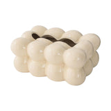 Maxbell Egg Shaped Tissue Boxes Holder Storage Box Ceramic Chic for Hotel Room Decor White