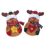 Maxbell Dinner Tableware Cutlery Case Bag Cover Pouch Spoon Reindeer Bag Christmas Dinner Decor Set of 2