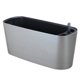 Max Maxb Self Watering Planter Flower Pot Indoor Outdoor Home Garden Decor Silver