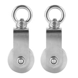 Maxbell 2x Stainless Steel Swivel Pulley Block Wheel Pulley for Pulley System