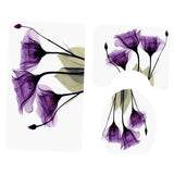 Max 3Pcs Bathroom Rug Set Bath Rug Mat U Shape Contour Lid Cover Purple Lotus