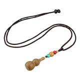 Maxbell Gourd Pendant Necklace Decor Ornament Adjustable Long Necklaces for Unisex Natural