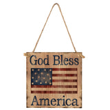 Max Square Wood Hanging Plaque Sign America Independence Day Party Decor Style 1