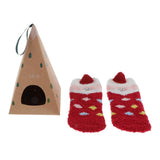 Max Women Kids Socks Christmas Fluffy Cartoon Coral Fleece Stocking  Red Santa