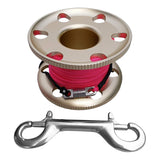 Maxbell Scuba Diving Finger Spool Reel, Nylon Line&Double Ended Bolt Snap Gold 30m