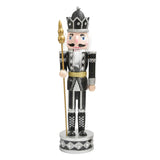 Maxbell Handmade Nutcracker Figures Traditional Figurine for Living Room Home Silver
