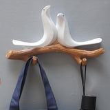 Max Wall Mounted Resin Coat Robe Hook Birds Stand on Branch Hanger Rack White B - Aladdin Shoppers