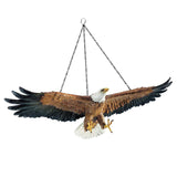 Polyresin Eagle Flight of Freedom American Bald Eagle Hanging Bird Statue 27.5x10.5cm chain