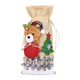 Maxbell Christmas Bottle Gift Bags Washable Reusable for Housewarming Gift Home Bear