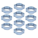 Maxbell 23-27MM DOUBLE EAR CLIPS ,O CLAMP ,ZINC PLATED STEEL ,10 PACK