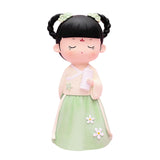 Maxbell Resin Chinese Ancient Girl Doll Hanfu Girl Statue for Home Desktop Office Style B