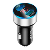 Maxbell 3A Mini Dual USB Phone Car Charger Adapter Quick Charge Silver
