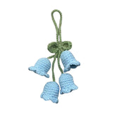 Maxbell Bag Pendants Crocheted Wind Chimes Flower Decorations Pendants for Purse Blue