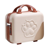 Maxbell 14 inch Small Suitcase Case with Handle Password Lock Mini for Business Beige