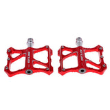 Maxbell 1 Pair Bicycle Pedal Aluminium Alloy Flat Platform Bike Cycling Pedals Red