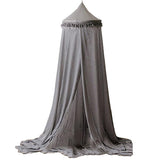 Maxbell Mosquito Net Bed Canopy Yarn Play Tent Tassels Bedding Kids Playing Gray