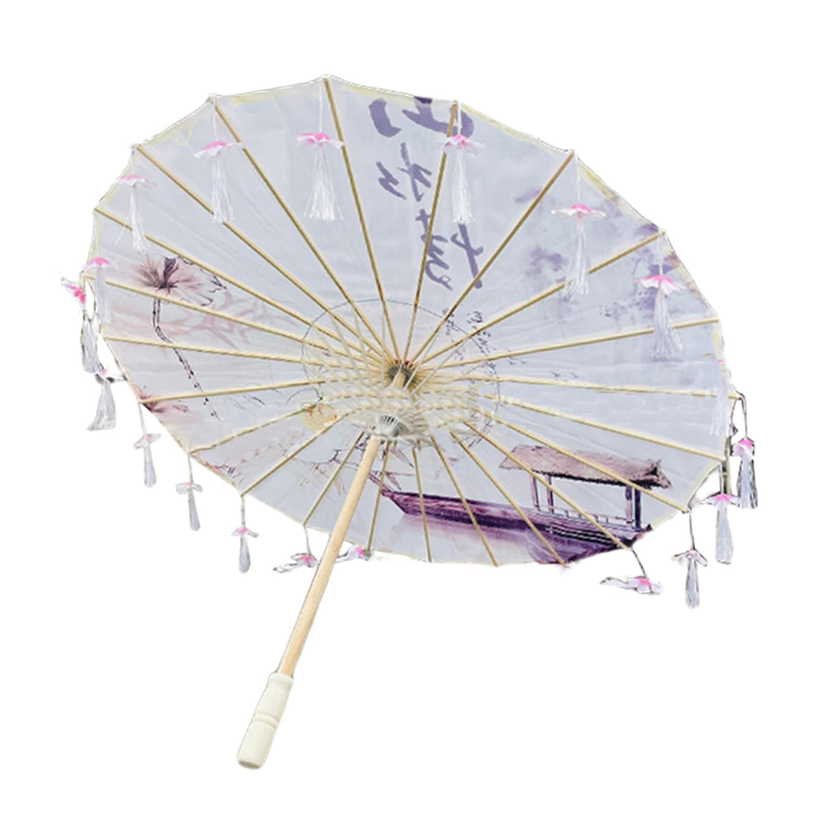 Maxbell Classical Dance Umbrella Handpainted Parasol for Bridal Costume Housewarming Violet