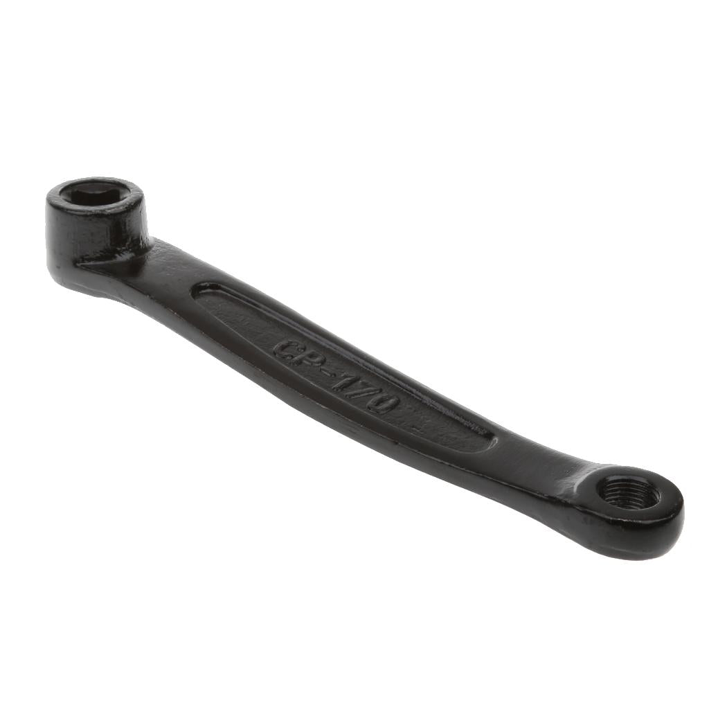 Maxbell Compact 170mm Black Steel Iron Bicycle Left Crank Arm with Prismatic Hole