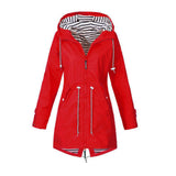 Maxbell Hoodie Soft woman Jacket Waterproof Rain Coat Outdoor Outwear red 5XL
