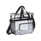 Maxbell PVC Tote Durable Purse Clear Bags Stadium for Camping Sports Events Shopping Black