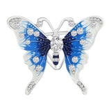 Maxbell Butterfly Brooch Pin Silk Scarf Buckle Ring Brooch Jewelry for Women Blue