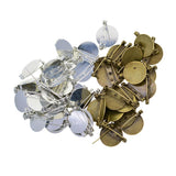 Max 100Pcs DIY Brooch Lapel Safety Pins Round Blank Pad Base Cabochon Back Mixed