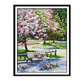 Max Handmade Ribbon Embroidery Peach Blossom Painting Kit Cross Stitch DIY Decor