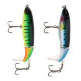 Maxbell 2Pcs Whopper Popper Topwater Fishing Lure Artificial Hard Bait Treble Hooks