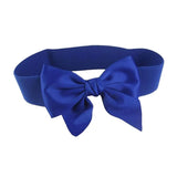 Maxbell Big Bow Knot Waist Belt Skirts Decorative Waistband Women Elastic Waist Belt Blue