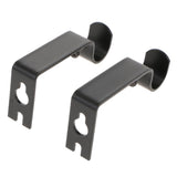 Max Set of 2Pcs Adjustable Metal Curtain Pole Rod Wall Bracket Hook Holder Black