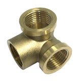 Max 1Pc 3Way Female Full Brass Thread Connector Adapter Fitting DN15 Wall Corner