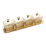 Maxbell Fruit plate Serving Bowls Fruit Platter for Candy Veggies Party Supply brown and 4 grids