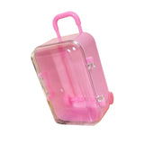 Maxbell mini Suitcases Box Miniature Tiny Jewelry Storage Case Easily Carry Pink