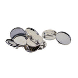Max 10Pcs 25mm Brooch Making Blank Cabochon Bezel Setting Trays for Badge Silver