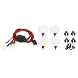 Max RC Car Round LED Light & Cover for 1:10 Axial SCX10 90046 D90 RC Car 4pcs