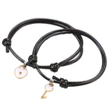 Maxbell Heart Decor Matching Bracelets Set for Women Men Delicate Accessory White