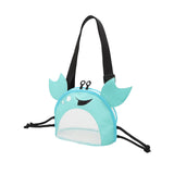 Maxbell Kids Beach Bag Summer Vacation Seashell Bag with Zipper Shell Collecting Bag Blue